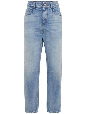 Brunello Cucinelli Jeans met logopatch - Blauw