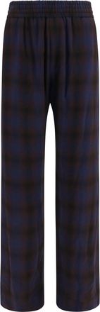 Dries Van Noten Mens Trousers Checked Brown Viscose