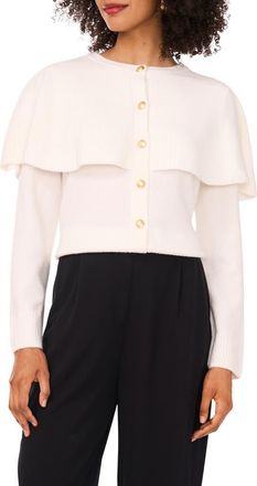 Vince Camuto Cape Detail Cardigan in Antique White at Nordstrom, Size X-Small