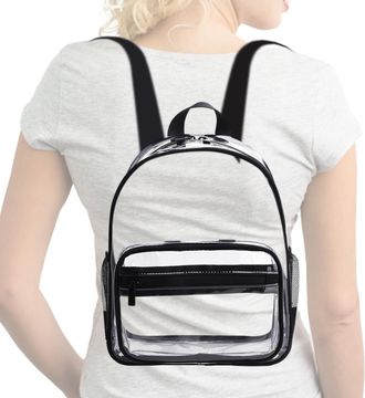 Generic Clear PVC Backpack - Transparent Waterproof School Bag | 30cm Large Capacity Stylish Design | Lightweight Comfort And Storage For School Stadium Conce