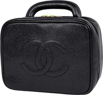 Chanel Black Grained Calfskin Pouch Vanity Bag (Pre-Owned)