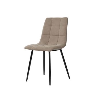 Koketto Home Silla de comedor acolchada taupe con patas negras