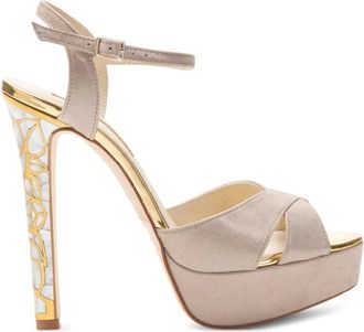 Freya Rose Rose ankle-strap heeled sandals - women - Calf Leather/Kid Leather/Calf Leather - 41 - Neutrals