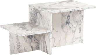 Dmora Mesa De Caf&eacute; Cantello, Mesa De Centro Baja, Revistero Para Sof&aacute;, Estante De La Sala De Estar, 80x40 H40 Cm, M&aacute;rmol - Dmora