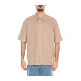 Elvine Rhys_MS Shirt - Heren - Korte mouwen Overhemden - Grijs - L - Katoen - Overhemden