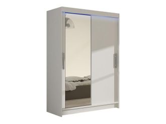Mirjan24 Armario Closico Pacron Vi, Blanco, 200x120x58cm, Puertas De Armario: Correderas, N&uacute;mero De Estantes: 5, Led