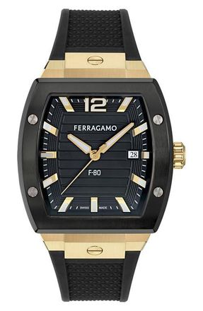 Ferragamo F-80 Tonneau Bracelet Watch, 42mm in Two Tone at Nordstrom