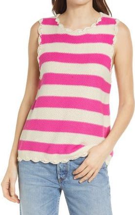 FRNCH Uma Stripe Sleeveless Sweater in Violine at Nordstrom Rack, Size Medium