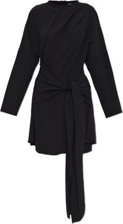 Ganni Asymmetrisch gesneden jurk - Dames - Korte kleedjes - Zwart - S - Polyester - Kleedjes