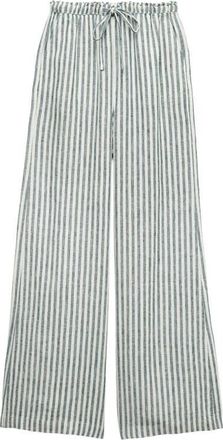 M&S Collection Linen Palazzo Pants in Black/multi at Nordstrom, Size 16