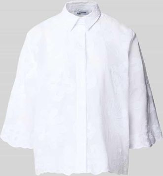 More & More More & More Regular Fit Bluse mit Stitchings und 3/4-Arm in Weiss, Gr&ouml;&szlig;e 34