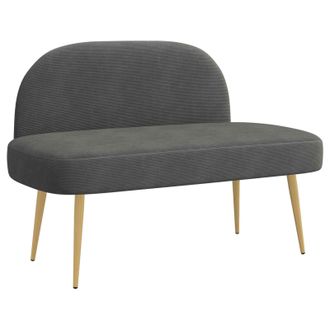 vidaXL Banco Tapizado Con Respaldo Gris Oscuro 110 X 60 X 76 Cm Vidaxl