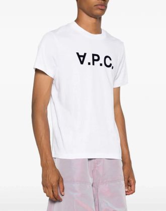 A.P.C. Mens Standard Grand Vpc Logo T-Shirt White Clothing > Polo & T-Shirts