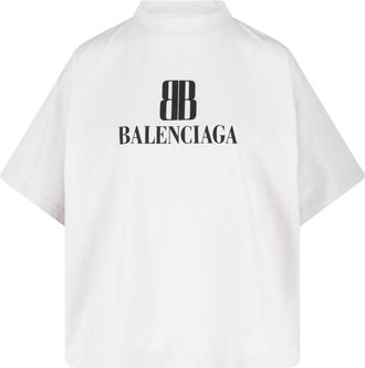 Balenciaga Logo Crop T-shirt