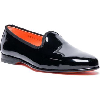 Santoni Andrea Plain Toe Venetian Loafer in Black at Nordstrom Rack, Size 8