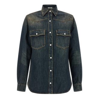 Fendi Camisa vaquera Western - Blouses & Shirts - Mujer - Azul - 2XS