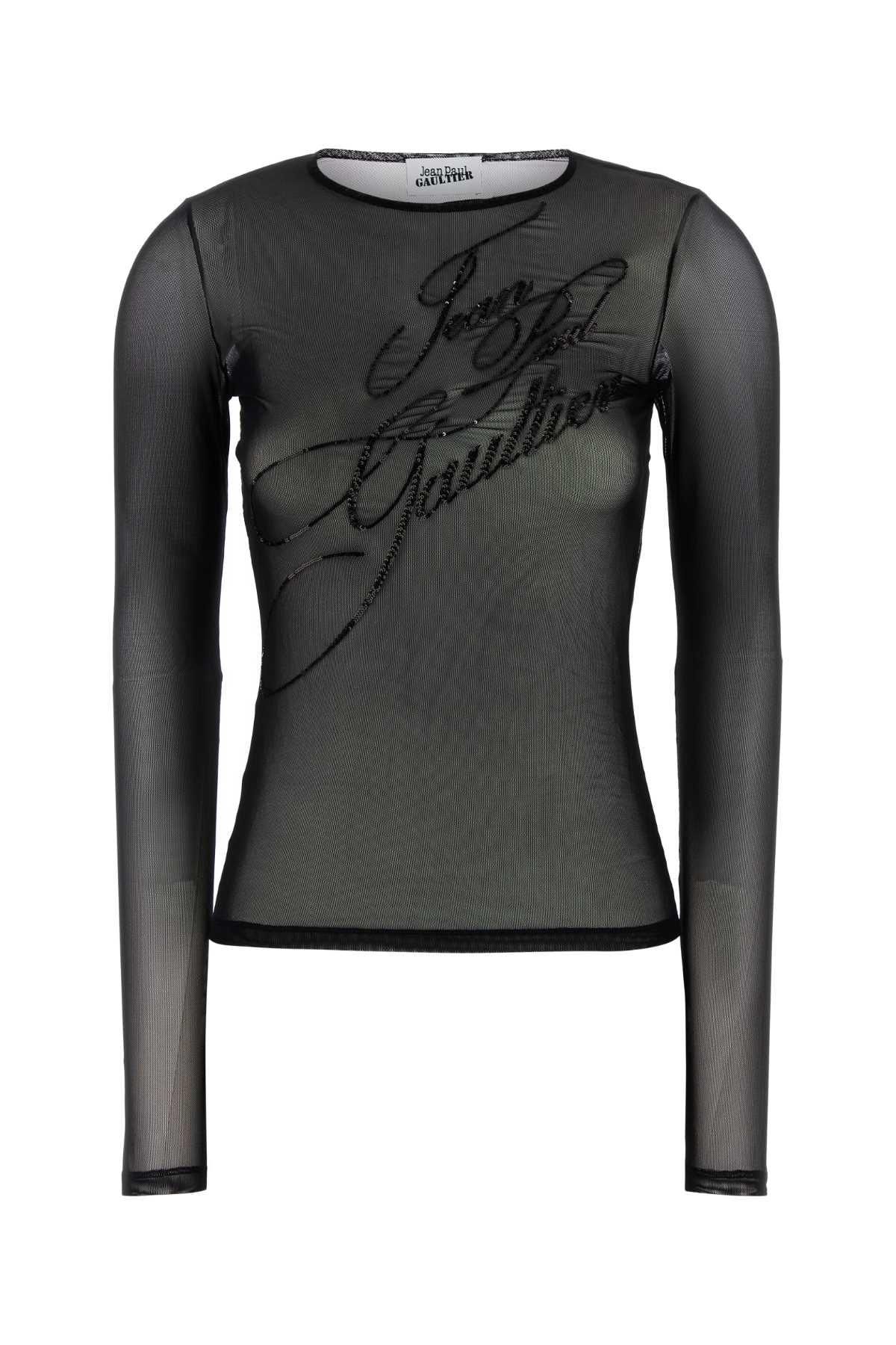Tシャツ・カットソー JeanPaul GAULTIER Black tulle The Sequin top Jean Paul Gaultier – Sequin Top