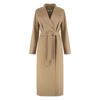 Max Mara Belted Coats, female, Brown, Size: 2XS Poldo Wrap Coat