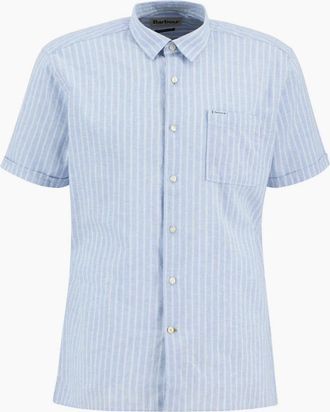 Barbour Mens Barbour Nelson Striped Summer Fit Shirt BL33 Blue - Size: 40/Regular