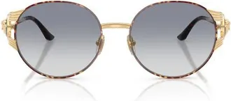 Versace 54mm Round Sunglasses in Gold Versace/havana/blue at Nordstrom