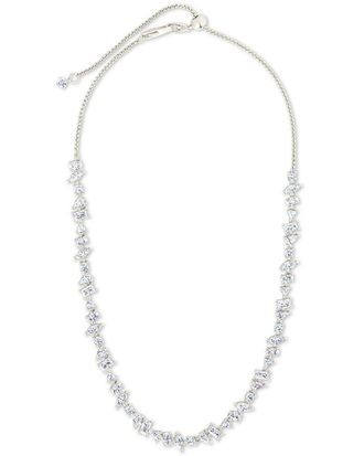 Sterling Forever Cz Ellery Adjustable Tennis Necklace