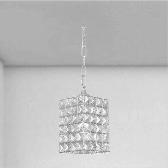 Trade Shop Trade Shop - Copy Of Lampadario Sospeso Cubo Cristalli Lampada Luce Led Attacco E27 Oro Quadrato 32309