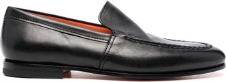 Santoni Stijlvolle Loafers - Heren - Loafers - Zwart - 40 EU - Leer - Schoenen