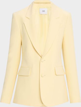 Adam Lippes Harris Silk-Wool Single-Breasted Blazer