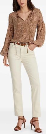 Lauren Ralph Lauren Blusa con maniche a palloncino - Marrone