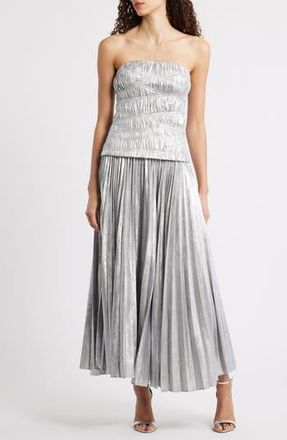 Acler Rockland Strapless Midi Dress in Dove Metallic at Nordstrom Rack, Size 12
