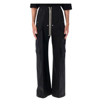 Rick Owens Cargobelas Stretch Cotton Broek - Heren - Broeken - Zwart - Maat: L Katoen
