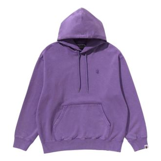 A Bathing Ape Garment Dye One Point Relaxed Fit Hoodie Purple 1L80-114-303-PUR