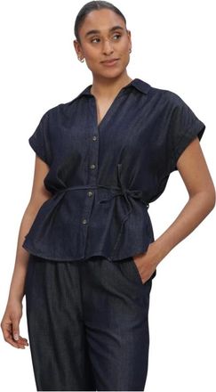 Summum Overhemden, Dames, Blauw, M, Denim, Denim Blouse LW Cotton Tencel