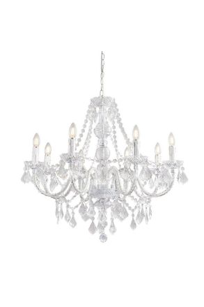Netlighting Clarence 8 Light Chandelier Acrylic & Chrome Finish E14 in Grey