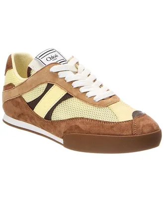 Chlo&eacute; Kick Leather, Suede & Canvas Sneaker