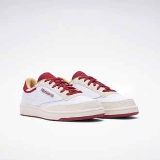 Reebok Classic Sneaker REEBOK CLASSIC CLUB C 85, Damen, Gr. 37,5, wei&szlig;, retrorot, chalk, Leder, Synthetik, Schuhe Sneaker