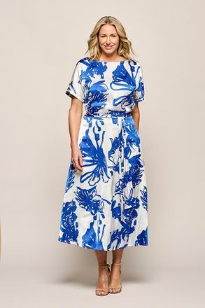 Mart Visser Hannah Print Rok Kobalt / Off White Maxi