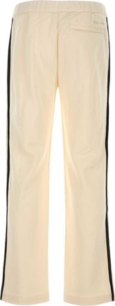 adidas Mens Striped Cotton-Rayon Blend Joggers Beige