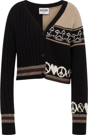 Moschino Cardigan Peace Love - Nero