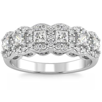 Pompeii3 1Ct Princess Cut Diamond Wedding Ring Stackable Band 14k Gold Lab Grown