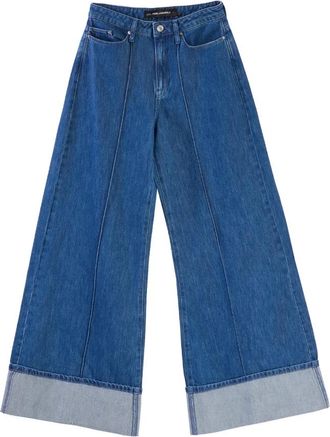 Karl Lagerfeld Wijde spijkerbroek met wijde pijpen - Dames - Loose Fit Jeans - Blauw - W30 - Katoen - Jeans