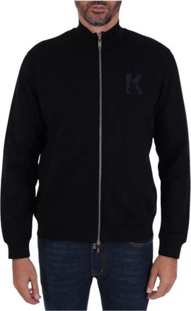 Karl Lagerfeld Full Zip Logo Sweatshirt - Heren - Vesten met rits - Blauw - XL - Katoen - Hoodies & sweatvesten