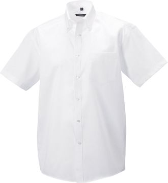 Russell Athletic Russell Collection Heren Ultimate Non-Iron Shirt met Korte Mouwen (Wit)