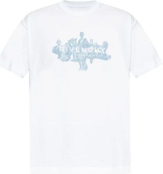 Givenchy Wit Stijlvol Print T-Shirt - Heren - T-shirts - Wit - M - Katoen - Tops