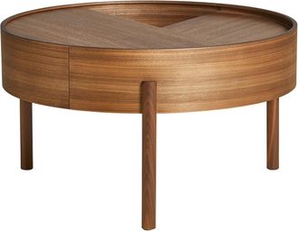 Woud Arc Couchtisch &Oslash; 66 cm H 38 cm, Walnuss lackiert