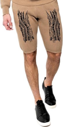 Dai Moda Mens Caviar Embroidery Print Sweater Shorts in Wheat at Nordstrom, Size X-Large