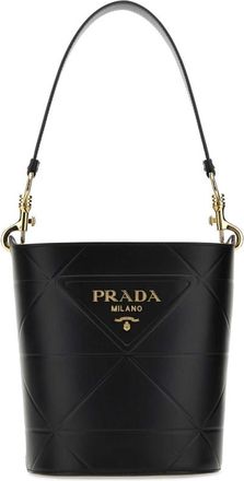 Prada Black Leather Bucket Bag