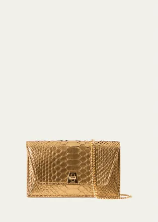 Akris Anouk Metallic Snakeskin Envelope Bag