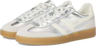 Gola Viper Metallic Womens Shoes Silver/Off White/Gum : 8.5 B - Medium, Leather
