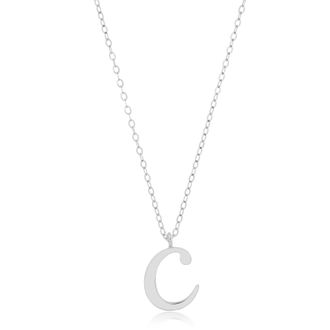 MAX + STONE 10k Solid White or Yellow Gold Dainty Script Initial with Extendable Necklace, 16+2 inches